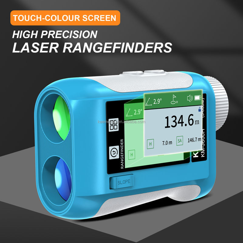 J Pantalla LCD mejorada Golf Sport Laser Range Finder 1500m Instrumentos ópticos Diastimómetro de caza Magnificación 6.5X Azul