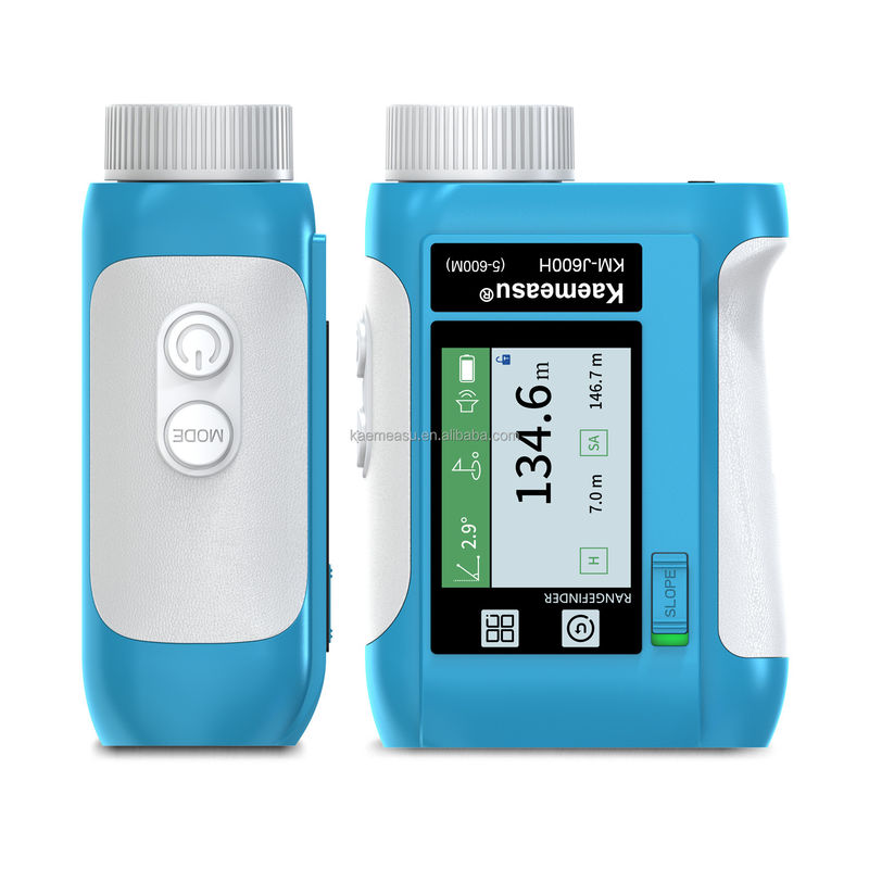 J Pantalla LCD mejorada Golf Sport Laser Range Finder 1500m Instrumentos ópticos Diastimómetro de caza Magnificación 6.5X Azul