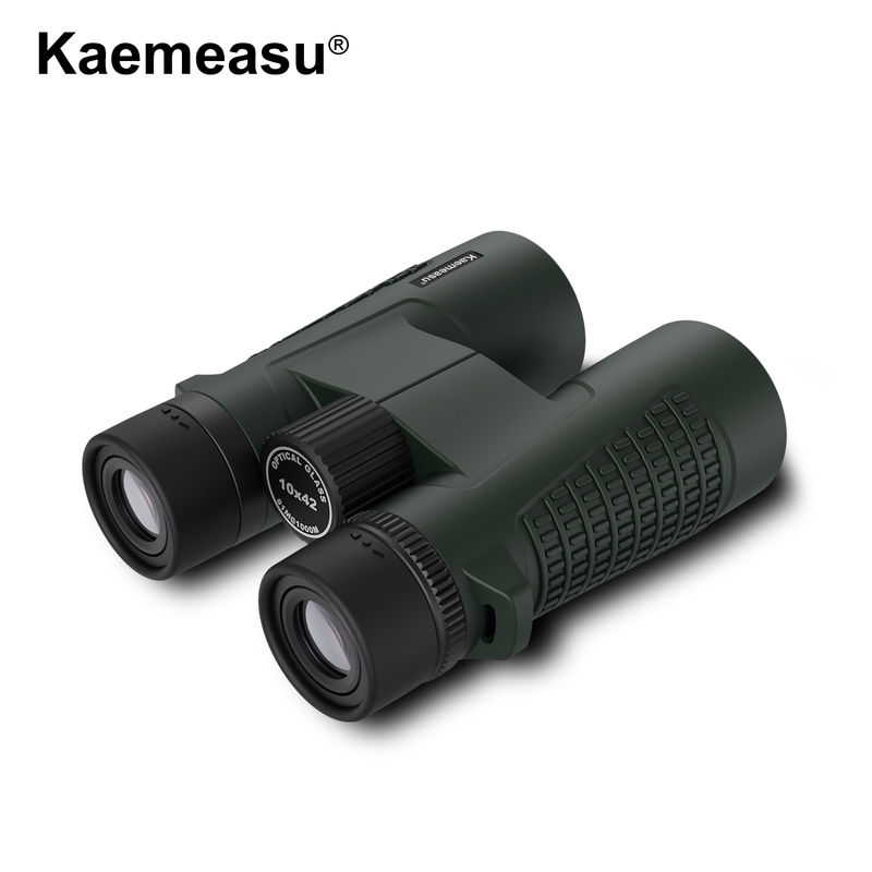 Prismáticos Kaemeasu C Modelo Verde 10x42 HD Impermeables para Adultos, Prismáticos para Observación de Aves y Senderismo, Óptica con Prisma BAK4, Cuerpo de Aleación de Magnesio a Prueba de Golpes, Visión Clara y Brillante