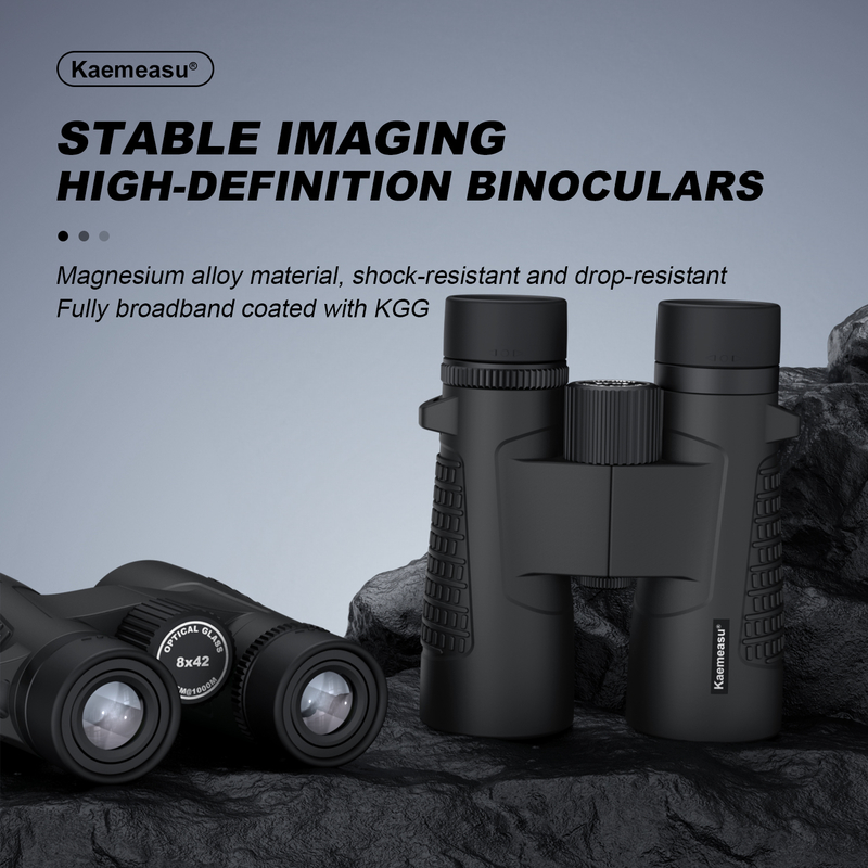 Prismáticos Kaemeasu C Model negros 10x42 HD a prueba de agua para adultos, prismáticos para observación de aves y senderismo, óptica con prisma BAK4, cuerpo de aleación de magnesio a prueba de golpes, visión clara y brillante
